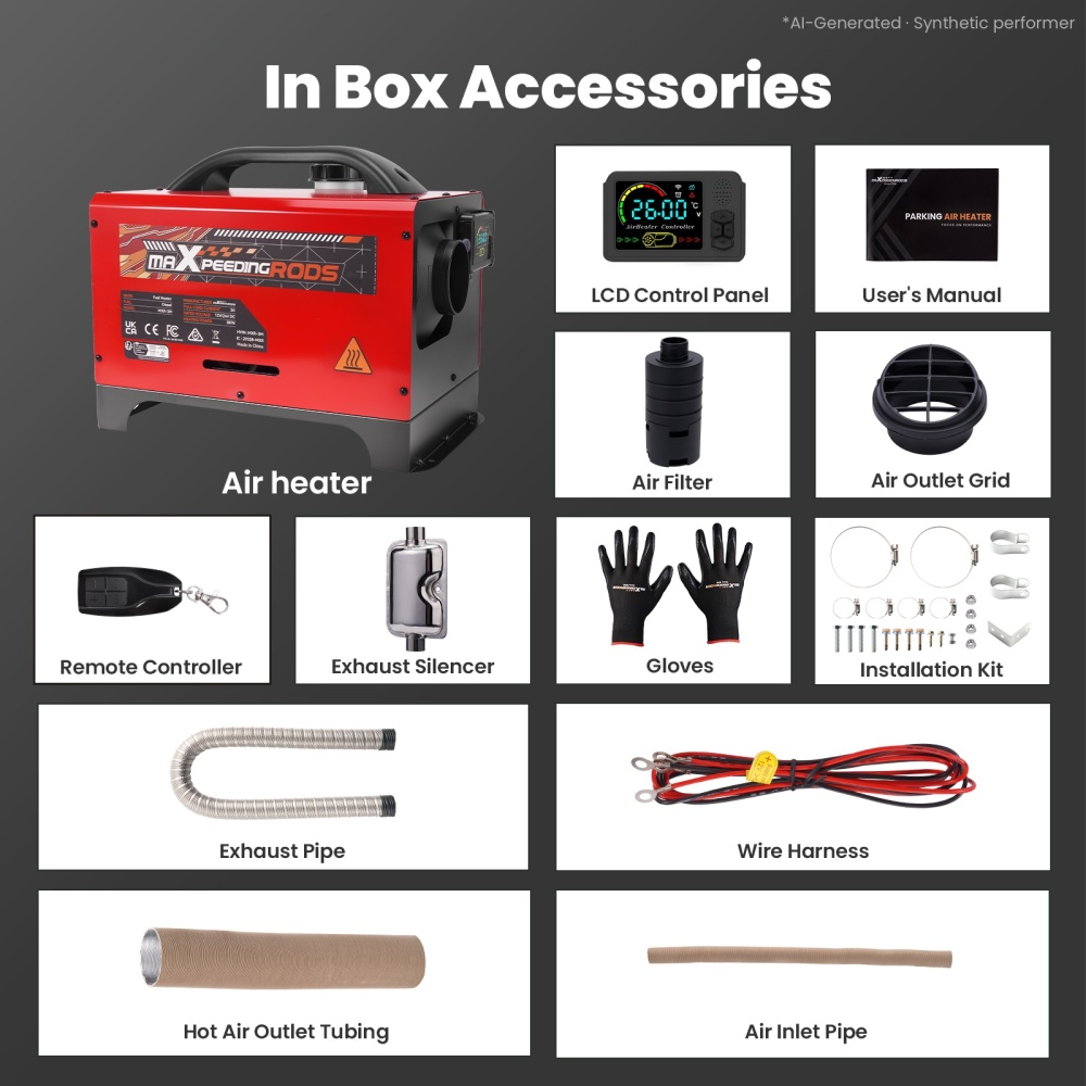 8000W 12/24V Portable Diesel Heater compatible for Smart Control for Camping Log Cabin Home