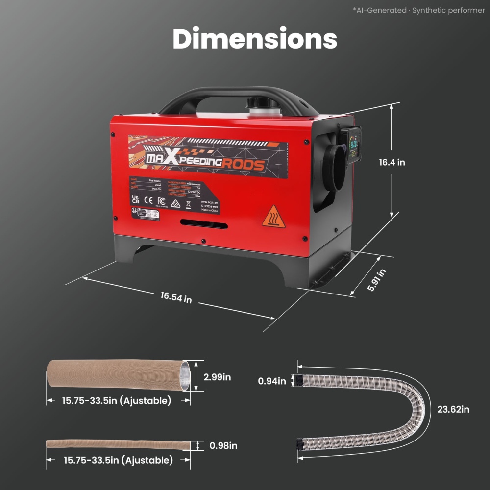 8000W 12/24V Portable Diesel Heater compatible for Smart Control for Camping Log Cabin Home