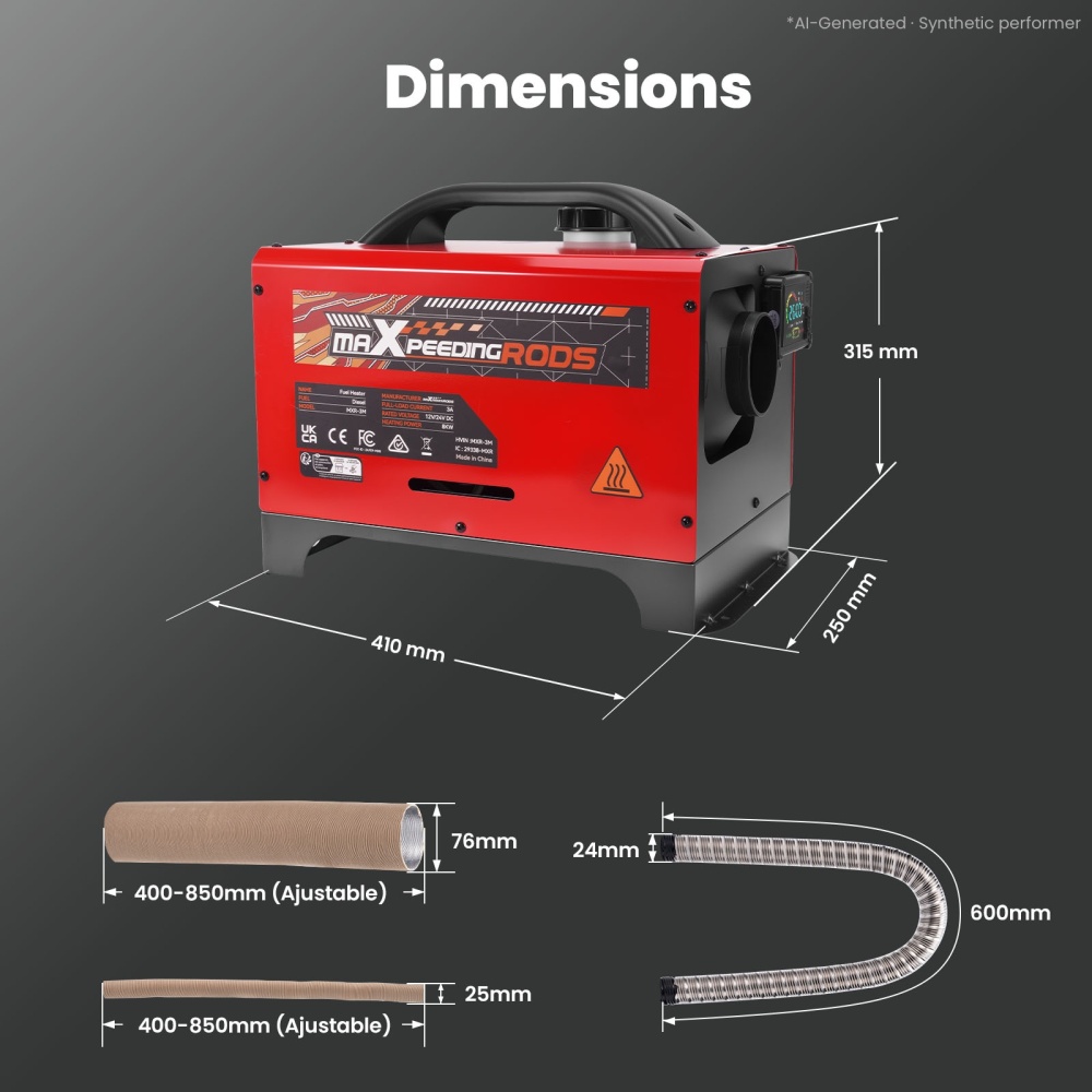 8000W 12/24V Portable Diesel Heater compatible for Smart Control for Camping Log Cabin Home