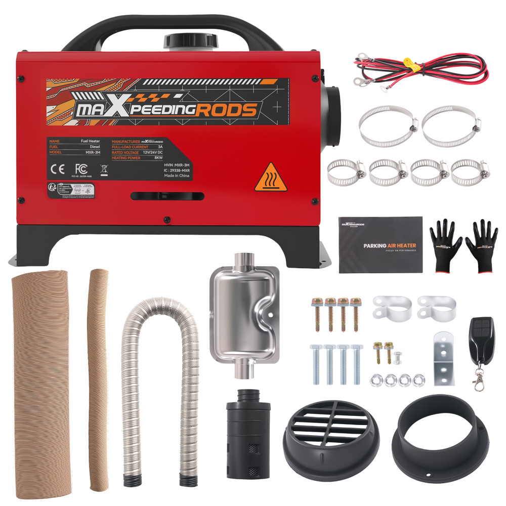 8000W 12/24V Portable Diesel Heater compatible for Smart Control for Camping Log Cabin Home
