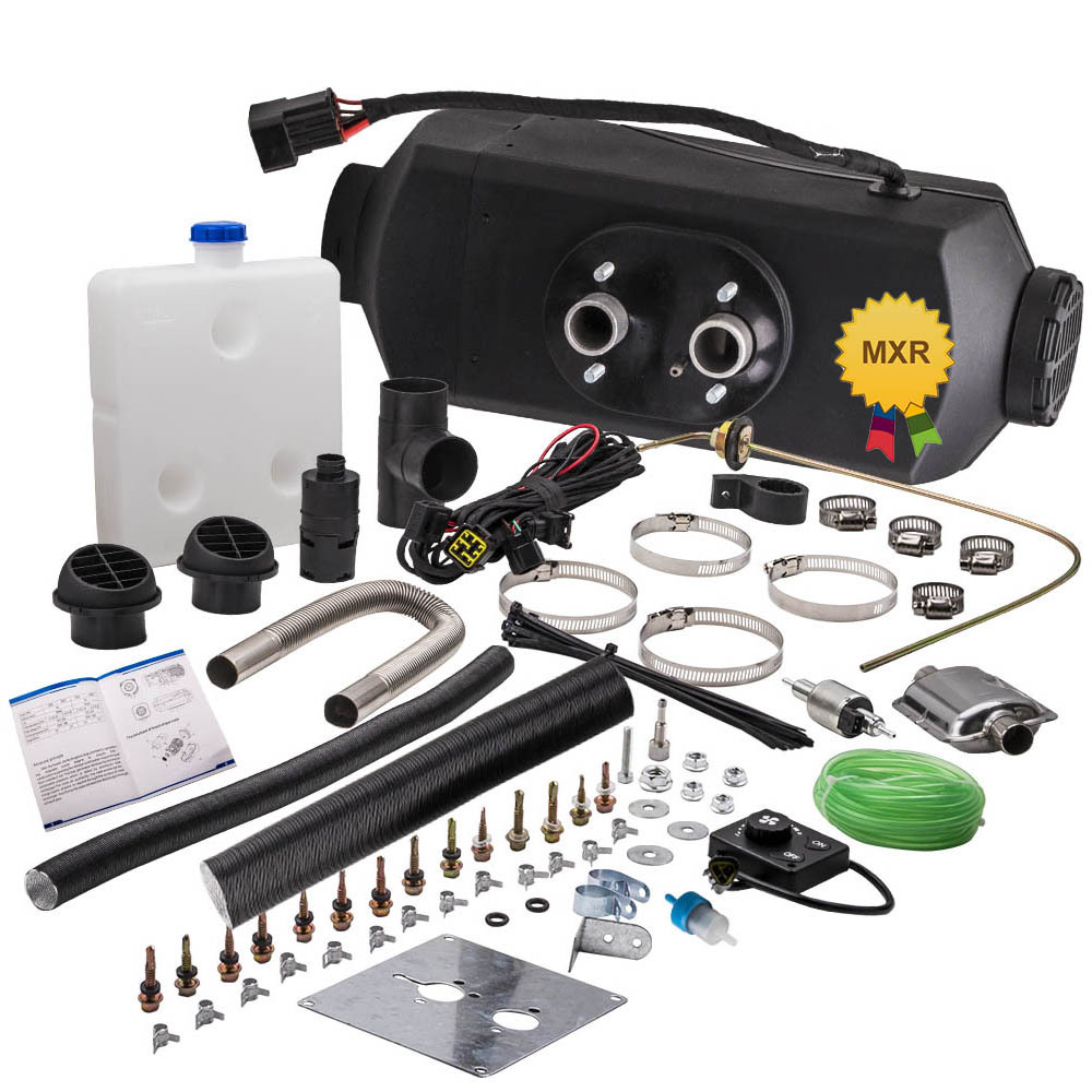 Interruptor de perilla de calentador de combustible diésel de aire 2KW 12V + tanque de 10L para camión, barco, remolque, coche