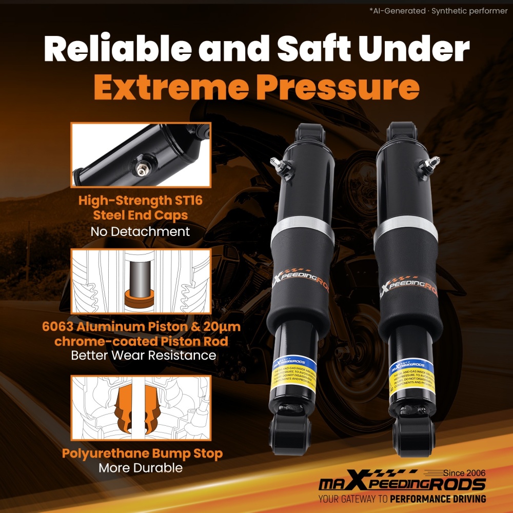 Smooth Air Suspension Rear Ride Kit compatible for Harley Touring Road King Street Glide