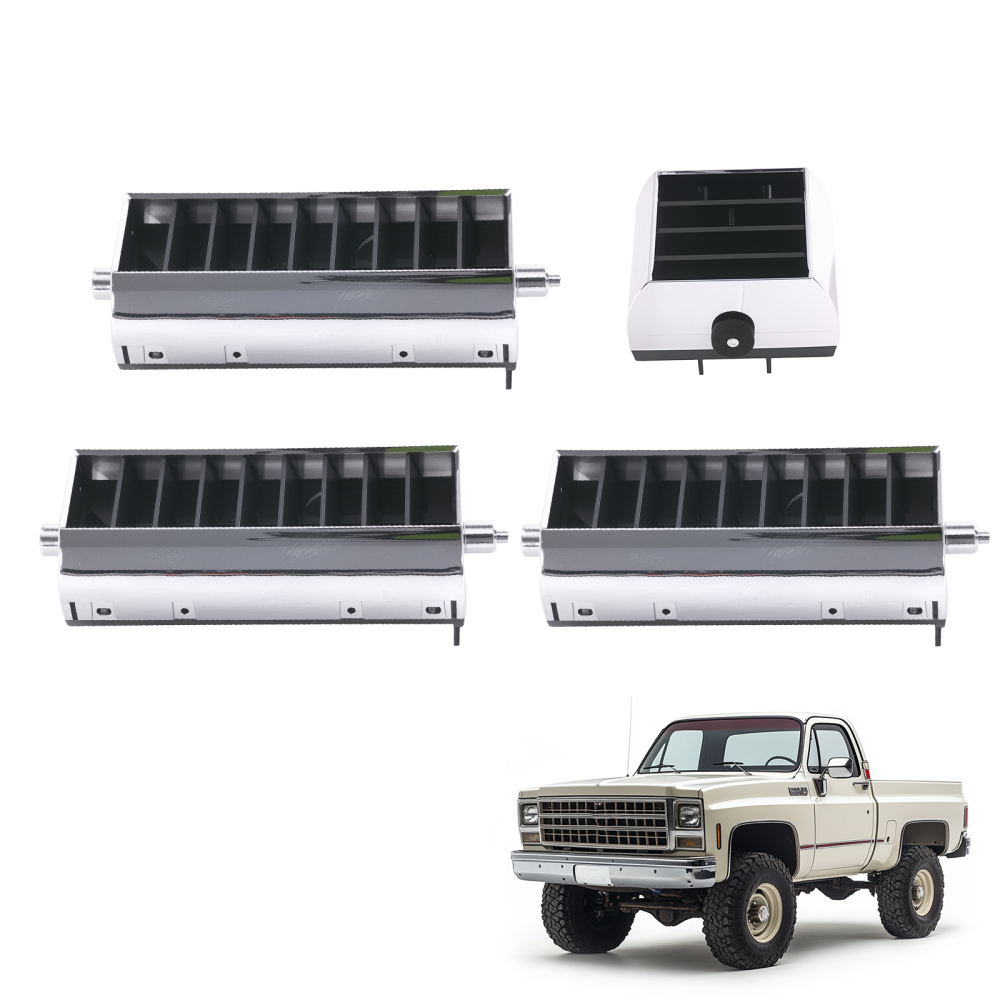 4Pcs A/C compatible for Vent Plate compatible for Chevy GMC Truck 1973-1980 3979751 Black ABS PC