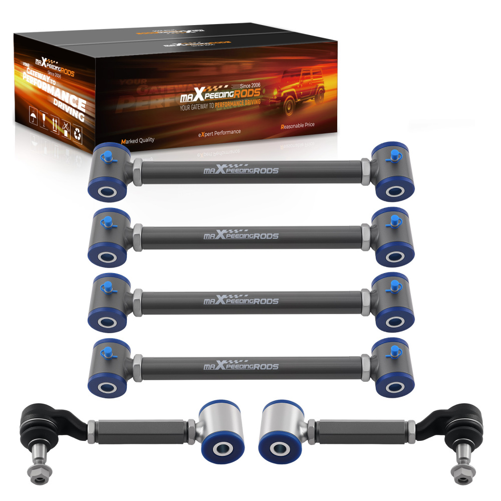 6Pcs Rear Lower & Upper Camber Control Arm Toe compatible for Acura TSX 2004-2008 compatible for FWD