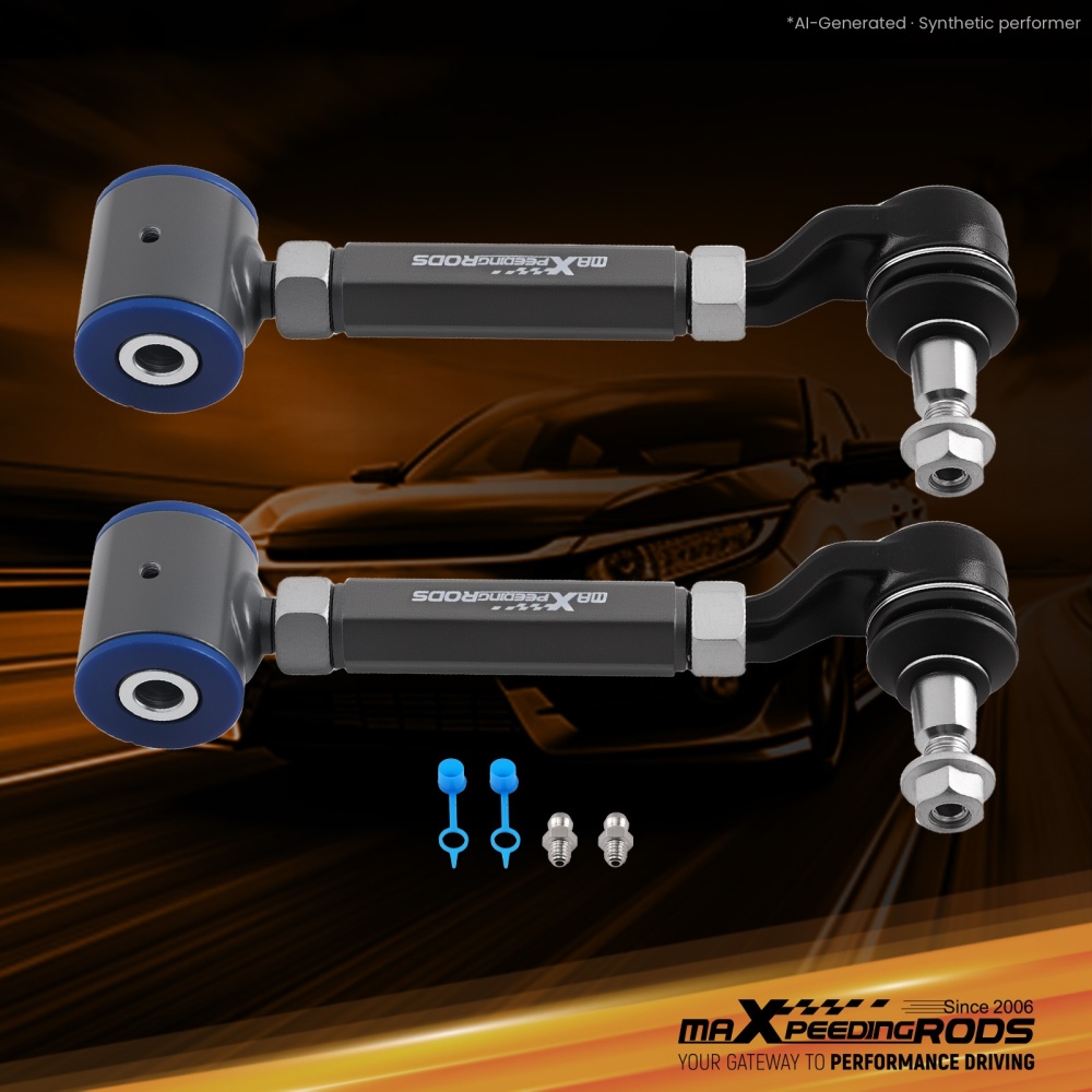 Rear Camber Arms Kit compatible for Acura TL 2004-2008 Left Right Poly Bushing Zerk Fitting