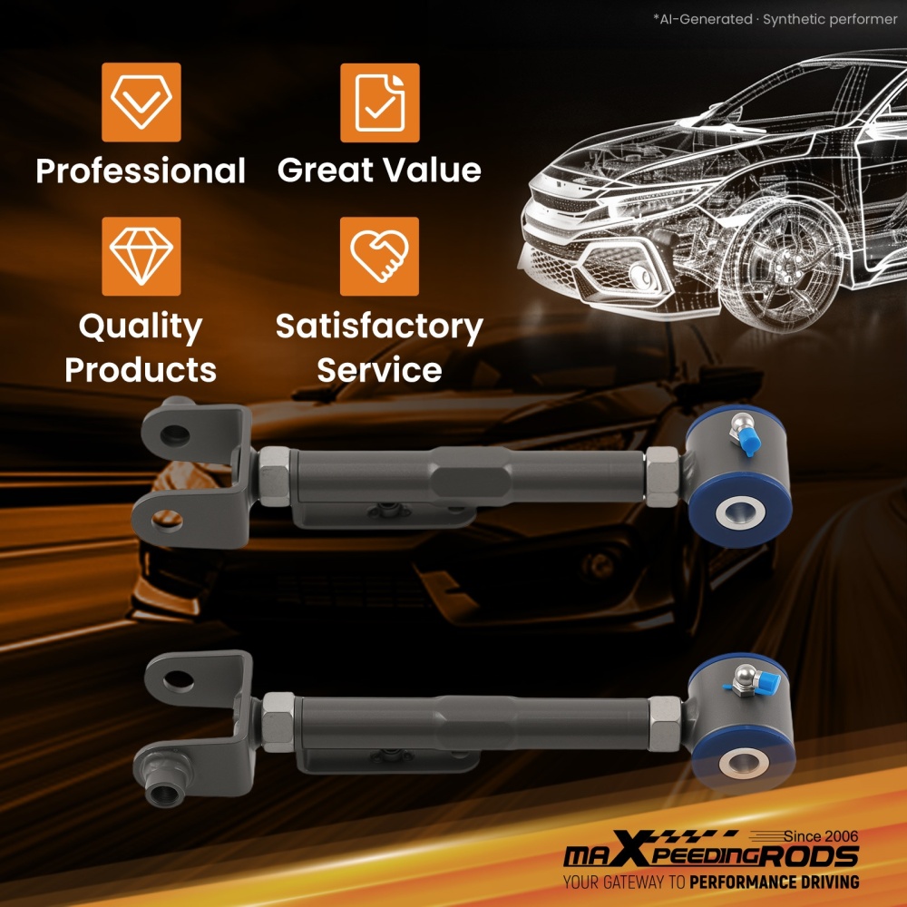 2pcs Rear Upper Adjustable Camber Control Arm Kit compatible for Honda CRV CR-V 2002-2006