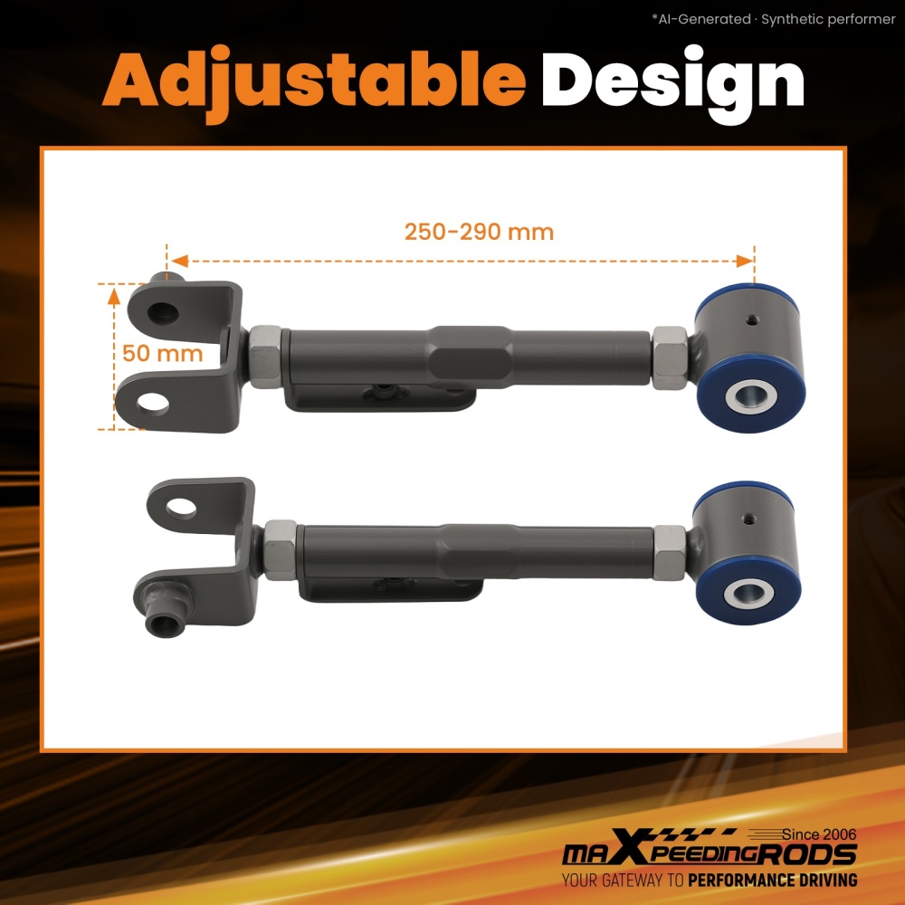 2pcs Rear Upper Adjustable Camber Control Arm Kit compatible for Honda CRV CR-V 2002-2006