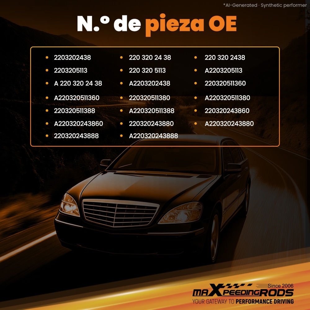 Amortiguador de aire del puntal de aire de la suspensión delantera para la plataforma de compatible para Mercedes S-Class W220