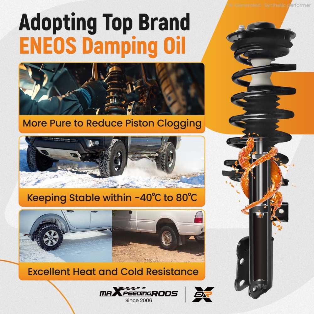 Front Shock Struts w/Control Arms LeftRight for 2010-17 compatible for Chevy Equinox Terrain