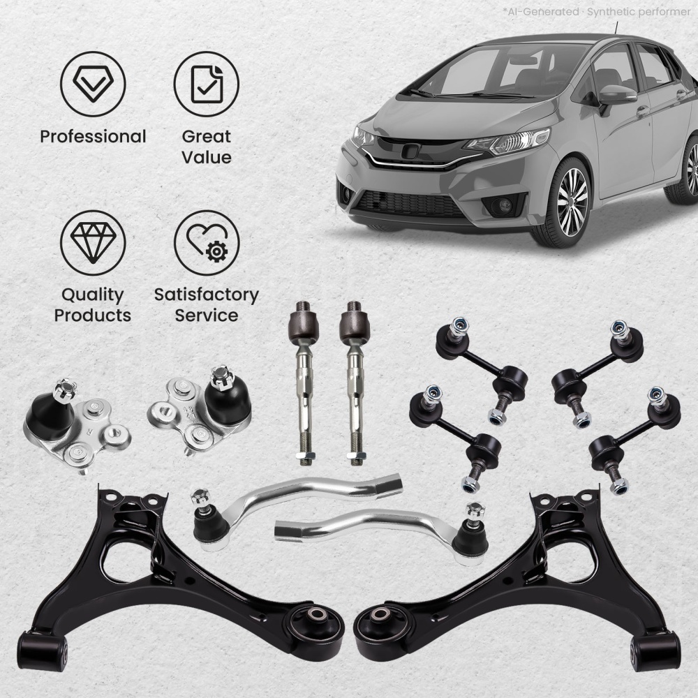 Front Struts w/Coil Spring Control Arms Kit for 06-11 compatible for Honda Civic 1.8L 1.3L