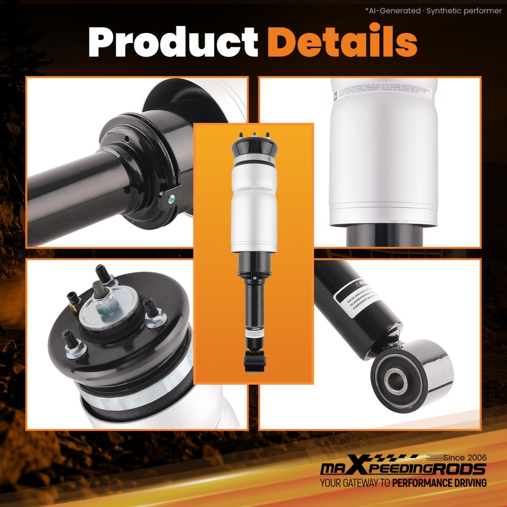 2x Front Air Suspension Shock Absorber + Compressor compatible for Land Rover LR3 LR4 05-09