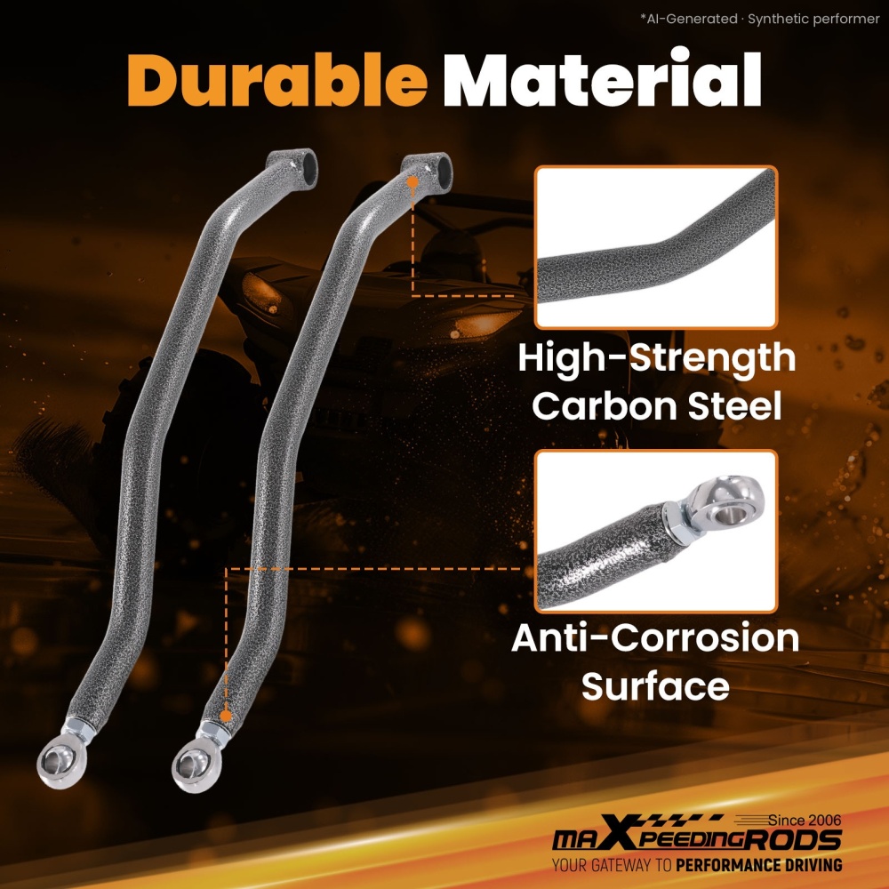 High Clearance Steel Rear Radius Arms Rods For 2014-2023 compatible for Polaris RZR XP 1000