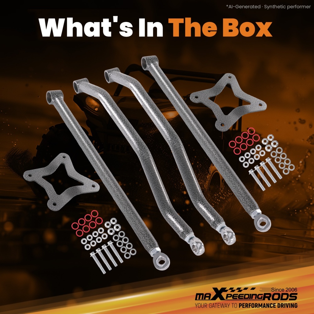 High Clearance Steel Rear Radius Arms Rods For 2014-2023 compatible for Polaris RZR XP 1000