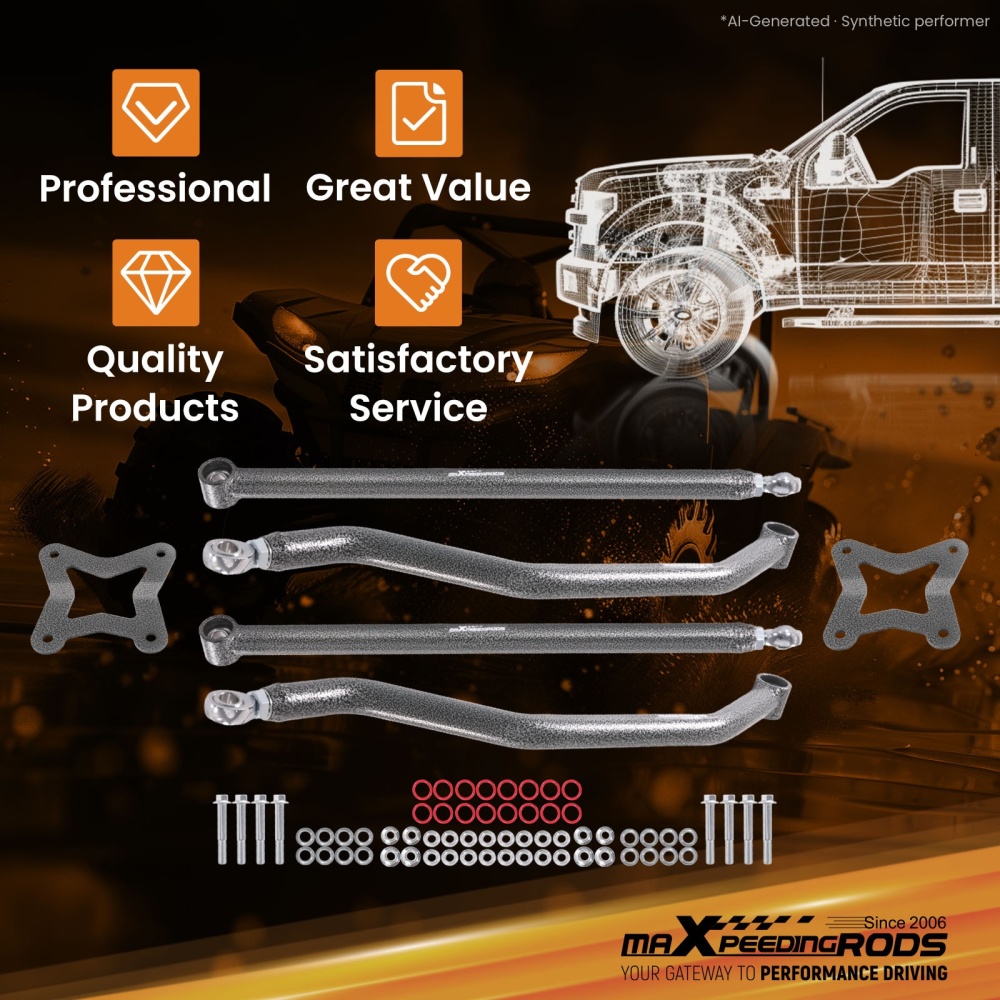 High Clearance Steel Rear Radius Arms Rods For 2014-2023 compatible for Polaris RZR XP 1000