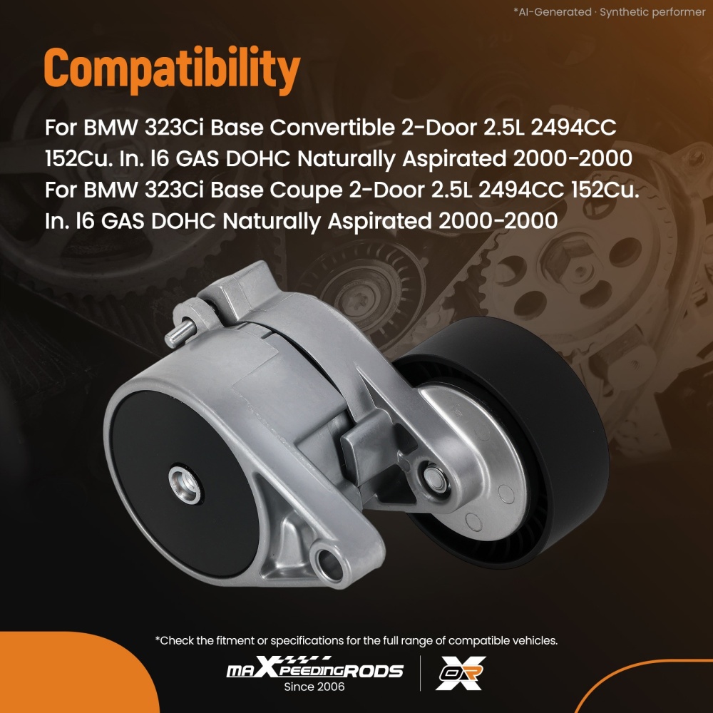 Belt Tensioner compatible for BMW 325Ci 325i E46 Convertible Sedan 2001-2005 89342