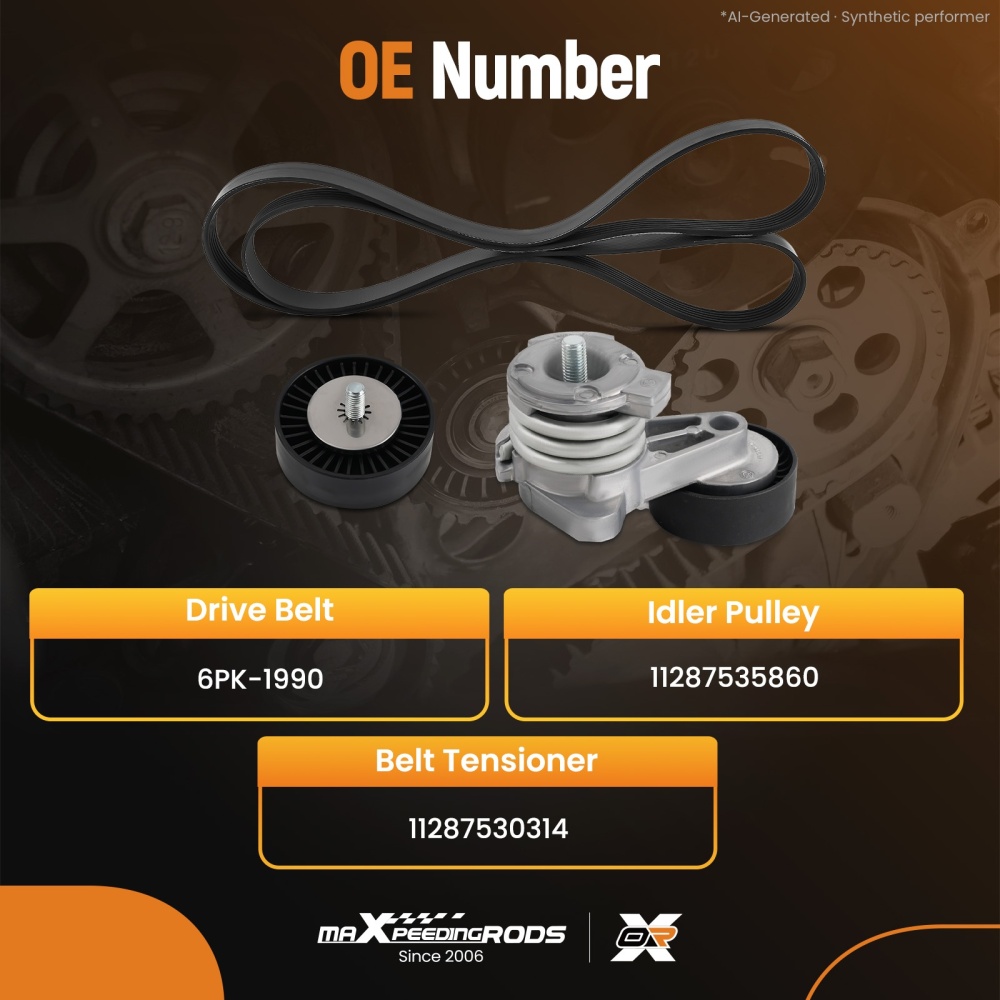 Belt Tensioner Kit Pulley Bolt compatible for BMW 328i E90 E91 E92 E93 2007-08 11287535860