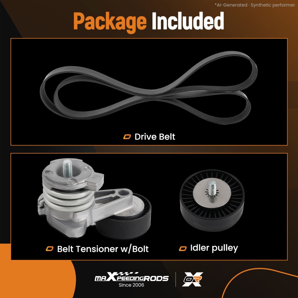 Belt Tensioner Kit Pulley Bolt compatible for BMW 328i E90 E91 E92 E93 2007-08 11287535860
