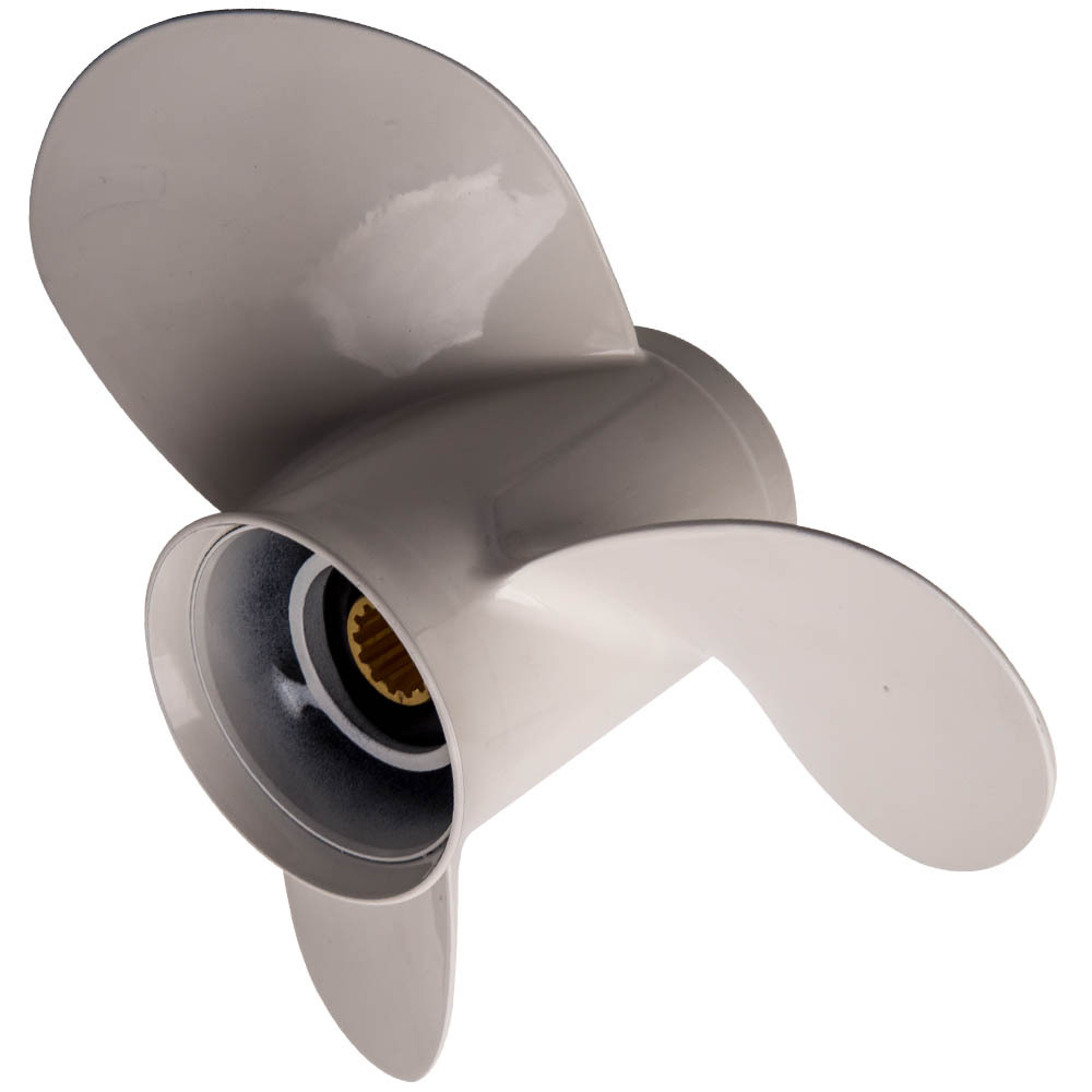 Hélice apta compatible para Yamaha 40HP-50HP-60HP 3 cuchillas de aluminio 11 3 / 8x12 G nuevo