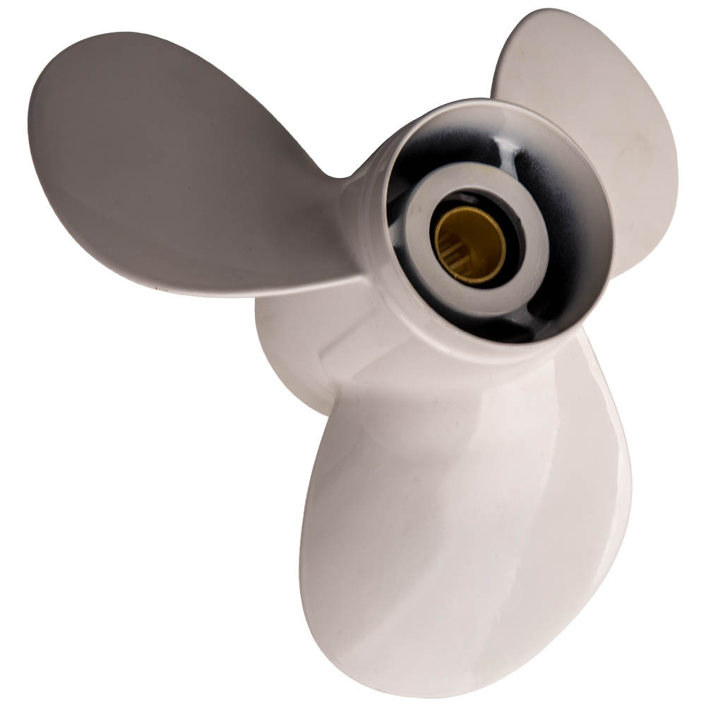 Hélice apta compatible para Yamaha 40HP-50HP-60HP 3 cuchillas de aluminio 11 3 / 8x12 G nuevo
