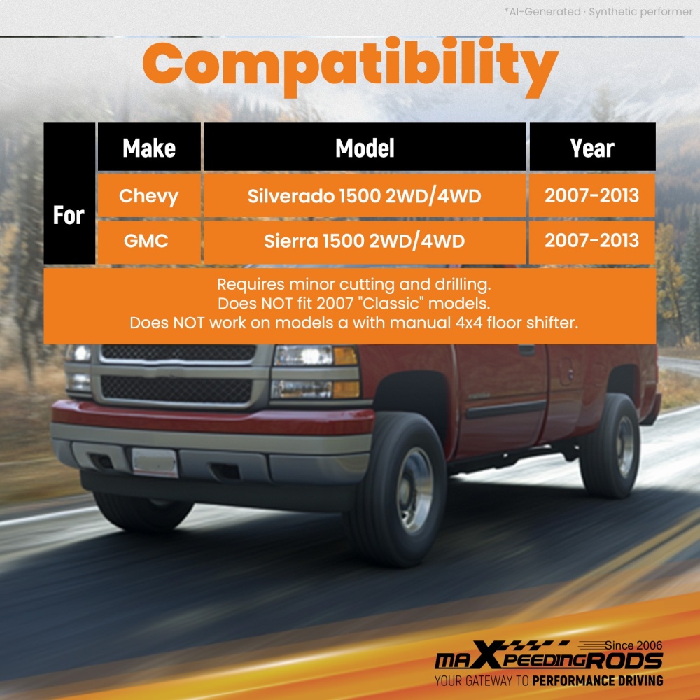 1.25 Suspension Lift Kit forSilverado compatible for Sierra 1500 2007-2013 Spacer Kit