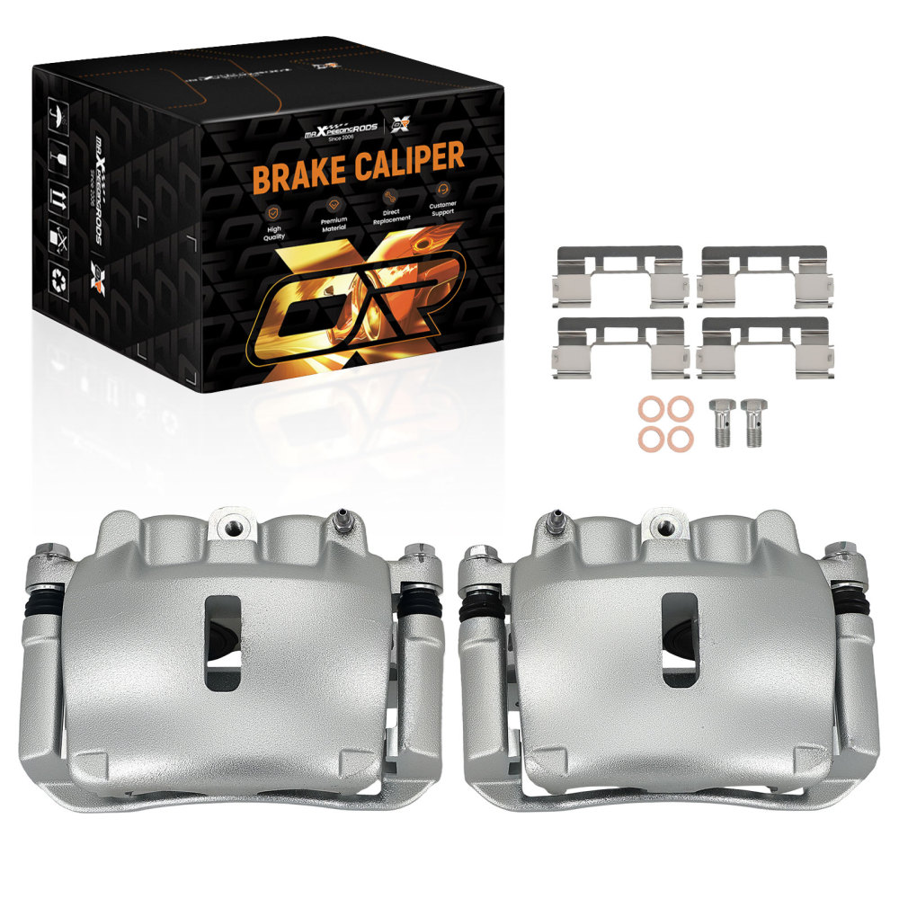 Front Disc Brake Calipers Set w/Bracket compatible for Ford F-150 2004-2005/Lobo 2005 New
