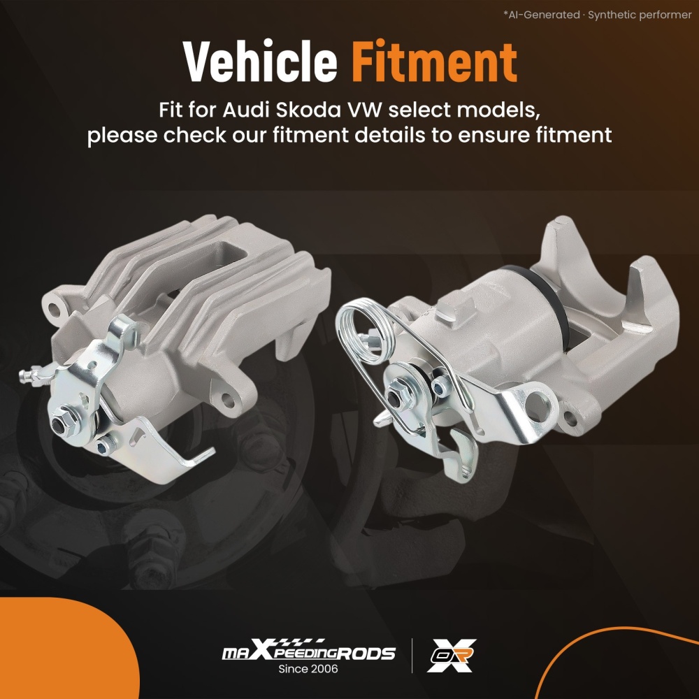 Pair Rear Brake Caliper compatible for VW BORA 1.4 1.6 1.8 1.9 2.0 2.3 compatible for AUDI A31.8 T 41mm