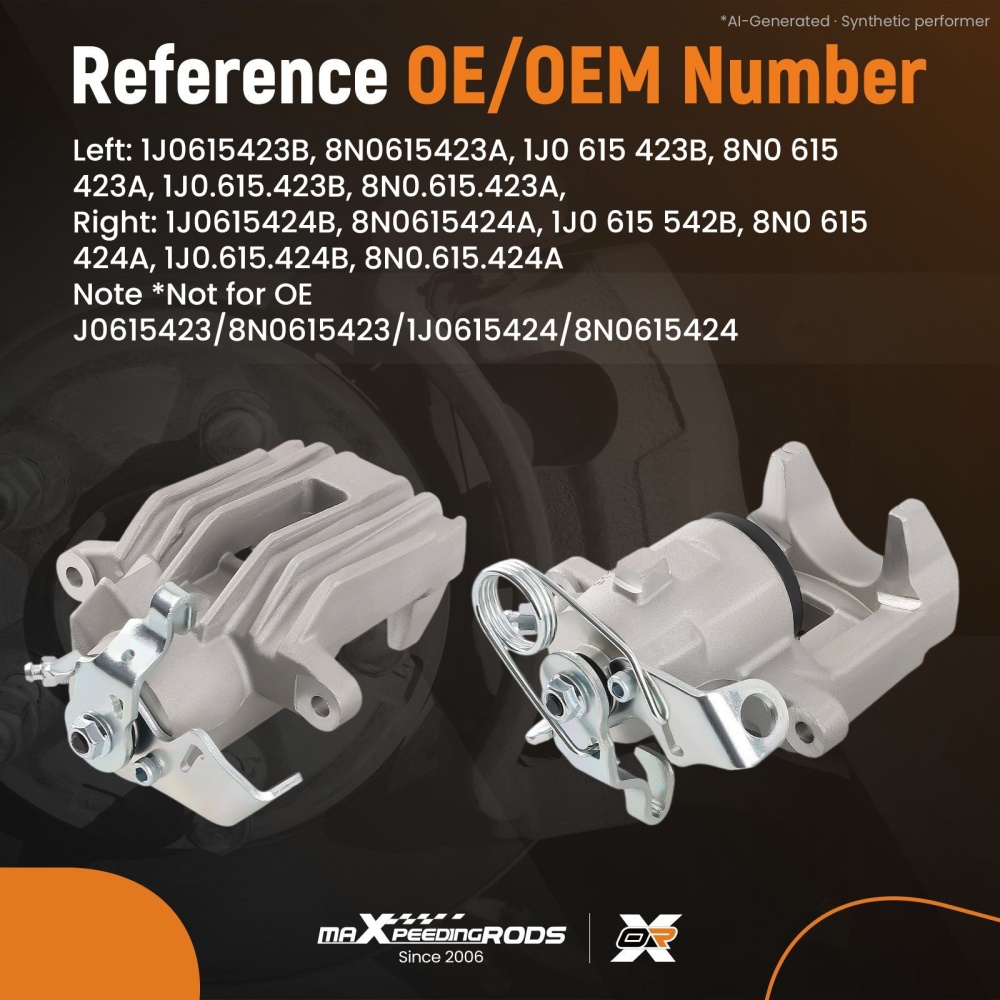 Pair Rear Brake Caliper compatible for VW BORA 1.4 1.6 1.8 1.9 2.0 2.3 compatible for AUDI A31.8 T 41mm