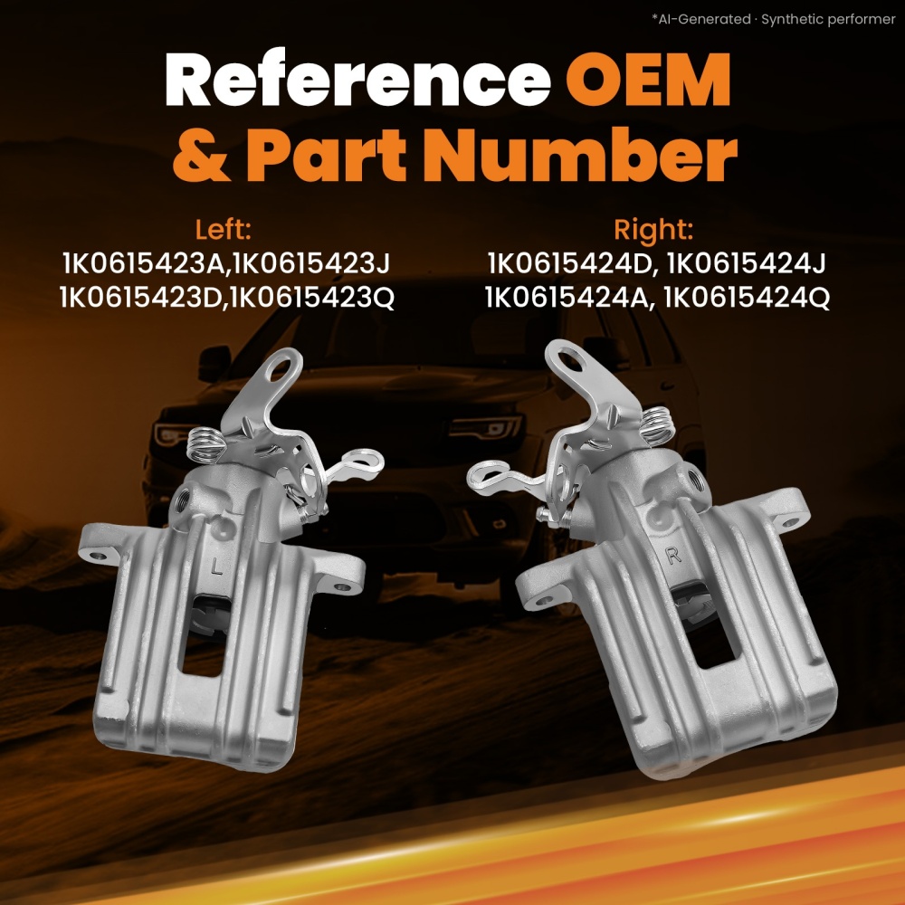 Rear RightLeft Brake Caliper compatible for VW Golf MK VI Beetle 5C1 1.2 1.4 1.6 1.8 2.0