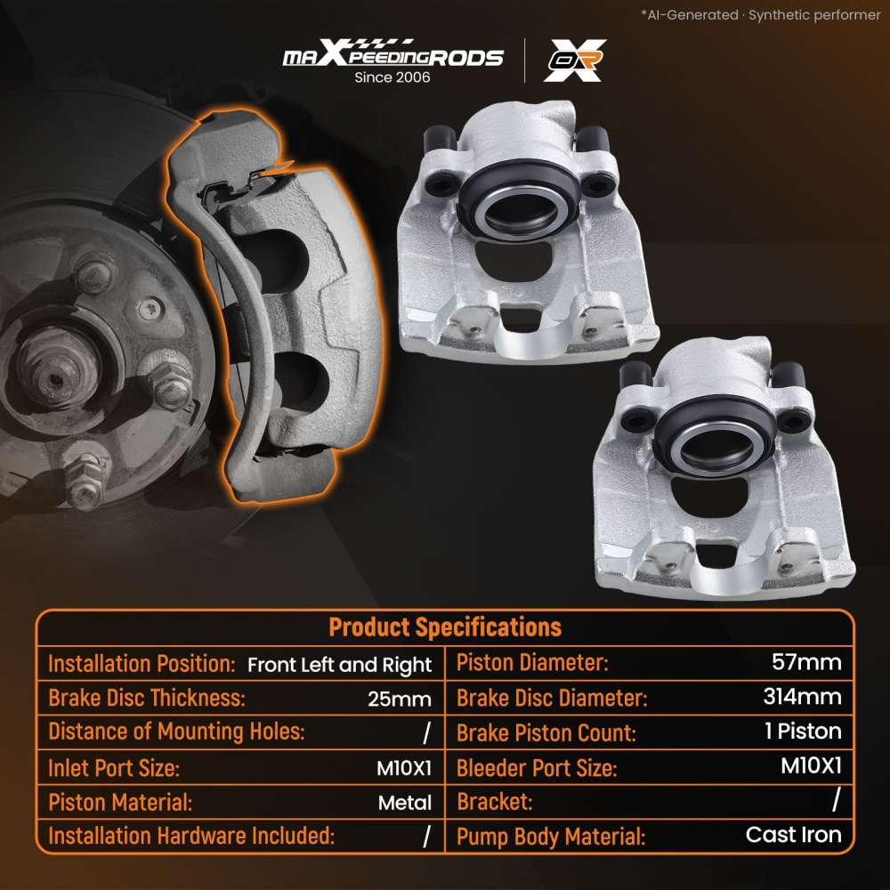 Front Left Right Brake System compatible for Audi A4 Allroad A5 2007-17 344302 430571 314mm