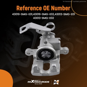 Brake Caliper Rear Left compatible for Honda Civic MK VIII FK FN 1.4 1.8 2.2 2005-2011 34mm