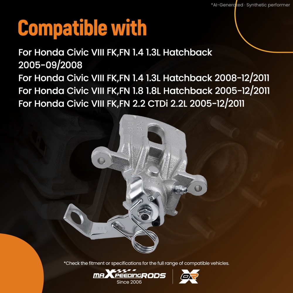 Pinza Freno Posteriore Sx compatibile per Honda Civic MK VIII 8 1.4 1.8 2.0 2.2 05-11