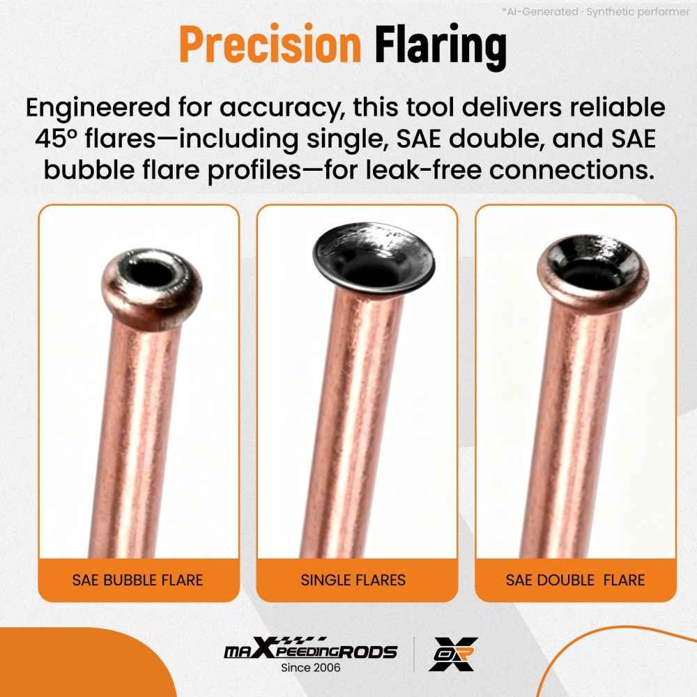 Brake Line Flaring Tool 45° SingleDouble Flare for 3/16 1/4 Tubing