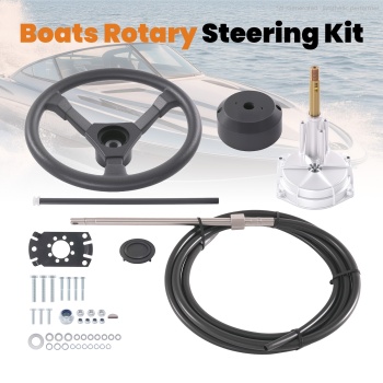 Outboard Rotary Steering System Kit for Boat Yacht Cable 12.4 Wheel Steering