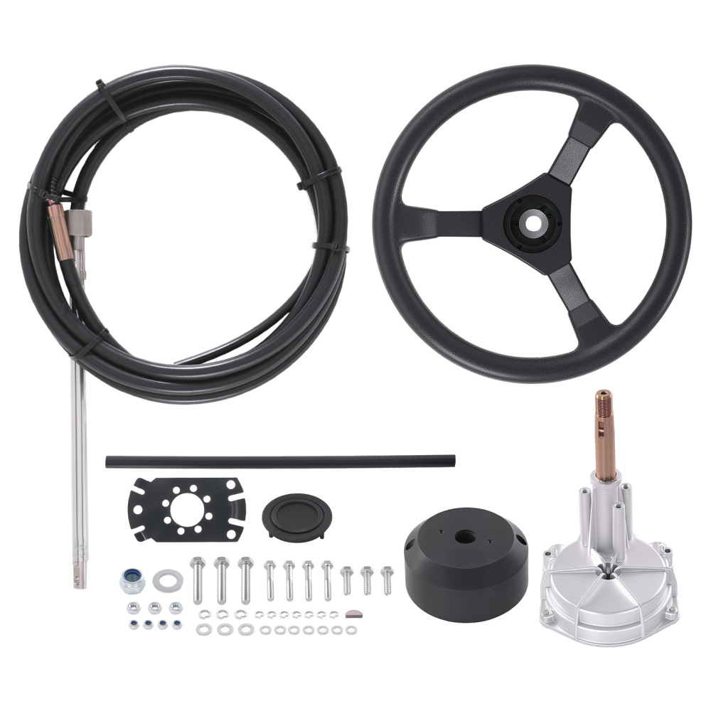 Boat Rotary Steering System Outboard Kit 17Ft SS13217 compatible for Yamaha, Suzuki, Honda
