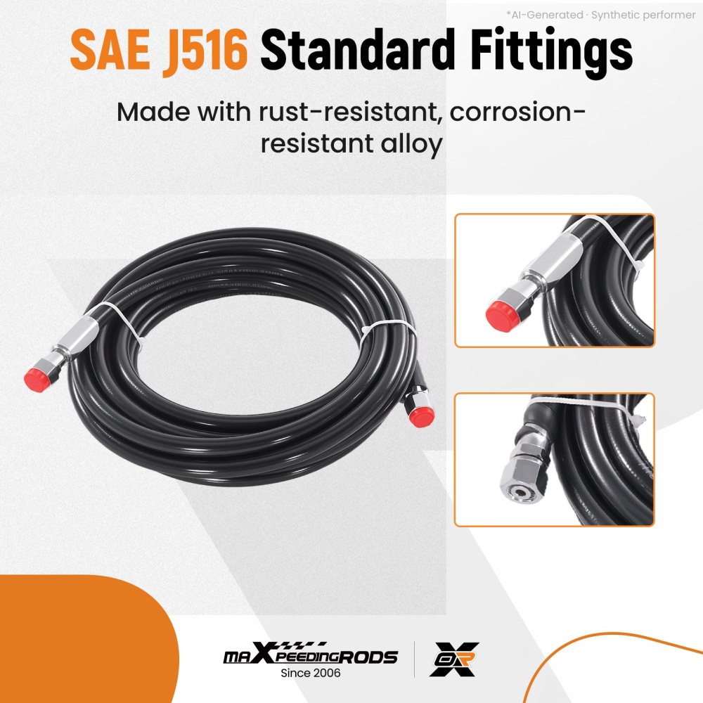 20FT Hydraulic Steering Hose Kit fits for Marine Engines up to 300HP Kit