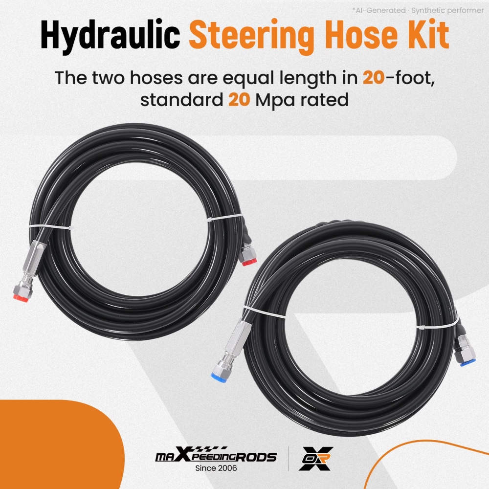20FT Hydraulic Steering Hose Kit fits for Marine Engines up to 300HP Kit
