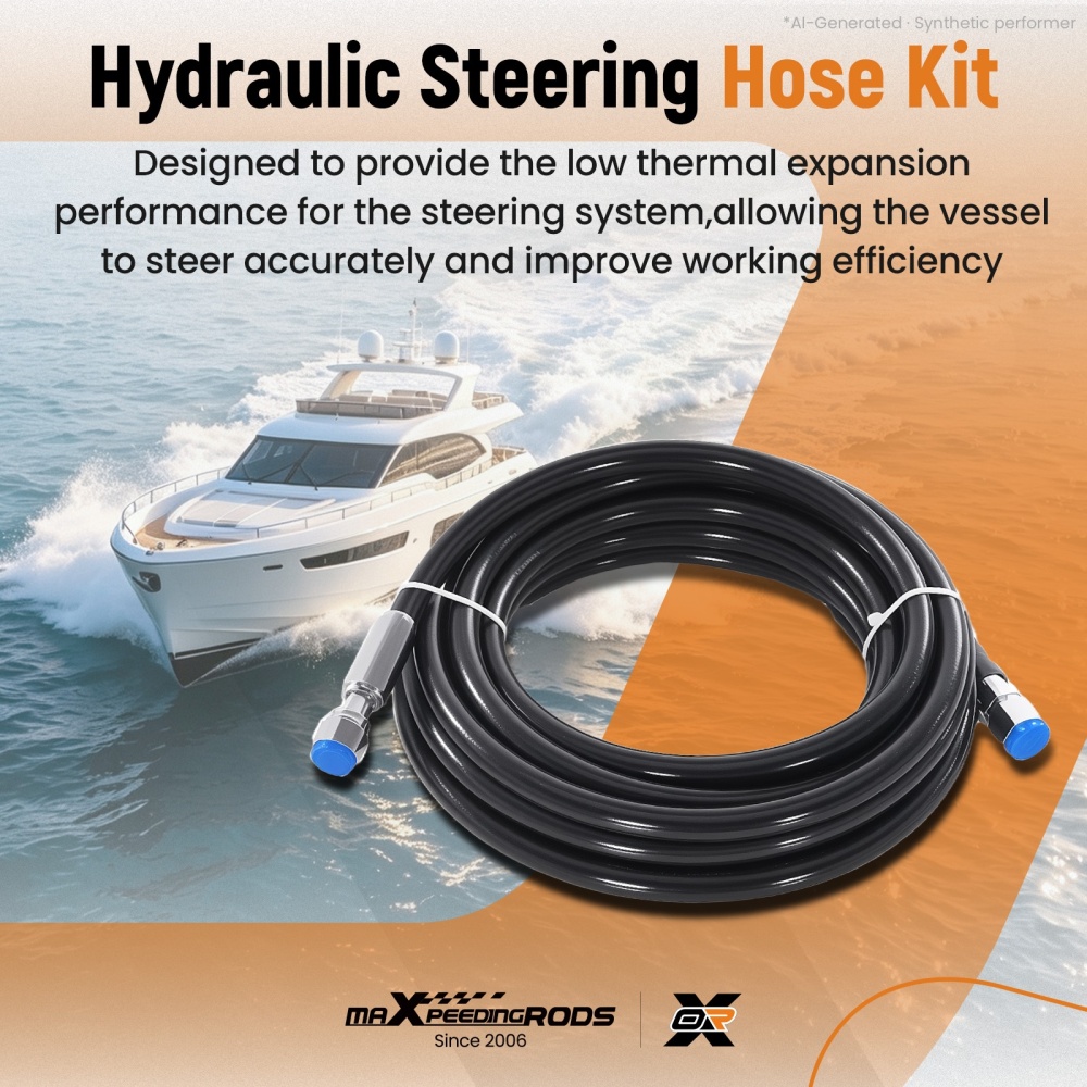 20FT Hydraulic Steering Hose Kit fits for Marine Engines up to 300HP Kit