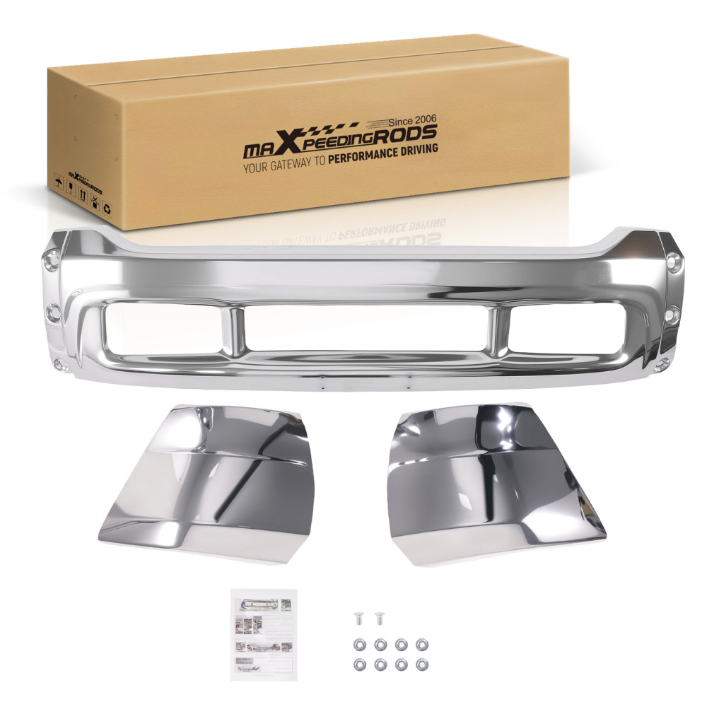 Bumper Face Bar compatible for Ford F-250 F-350 F-550 Super Duty 1999-2004 Split Chrome