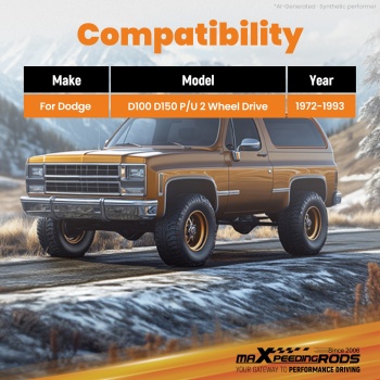 C-Notch Kit compatible for Dodge D100 D150 1972-1993 2WD Rear Axle Steel w/ Hardware