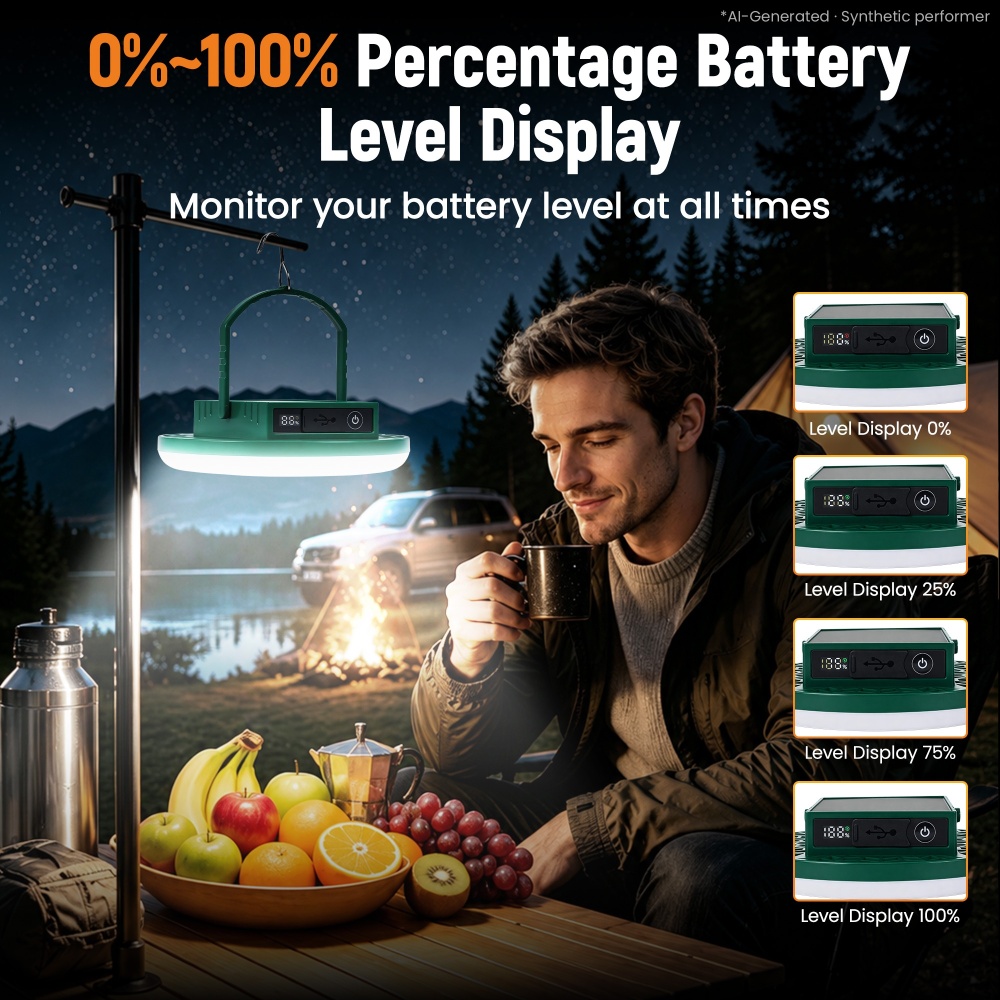 LED Camping Lantern Portable Solar Rechargeable 35W Tent Lamp Yard Camping
