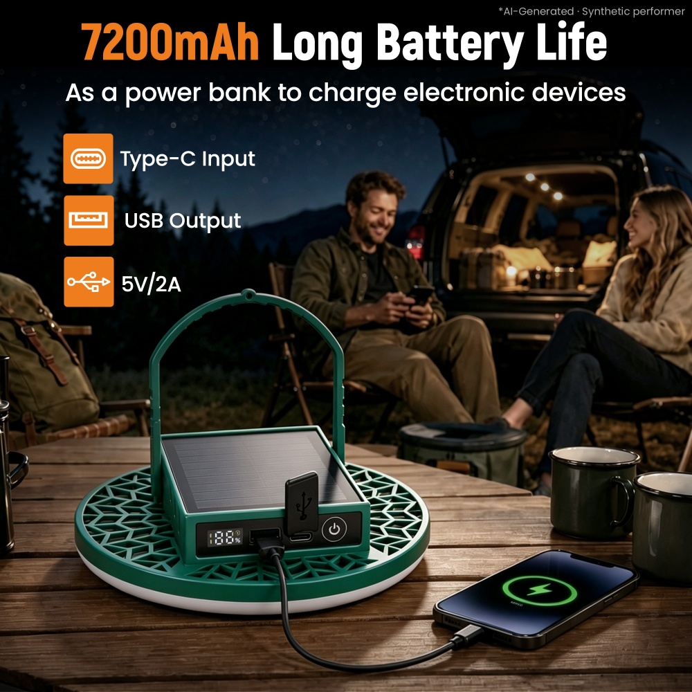 LED Camping Lantern Portable Solar Rechargeable 35W Tent Lamp Yard Camping