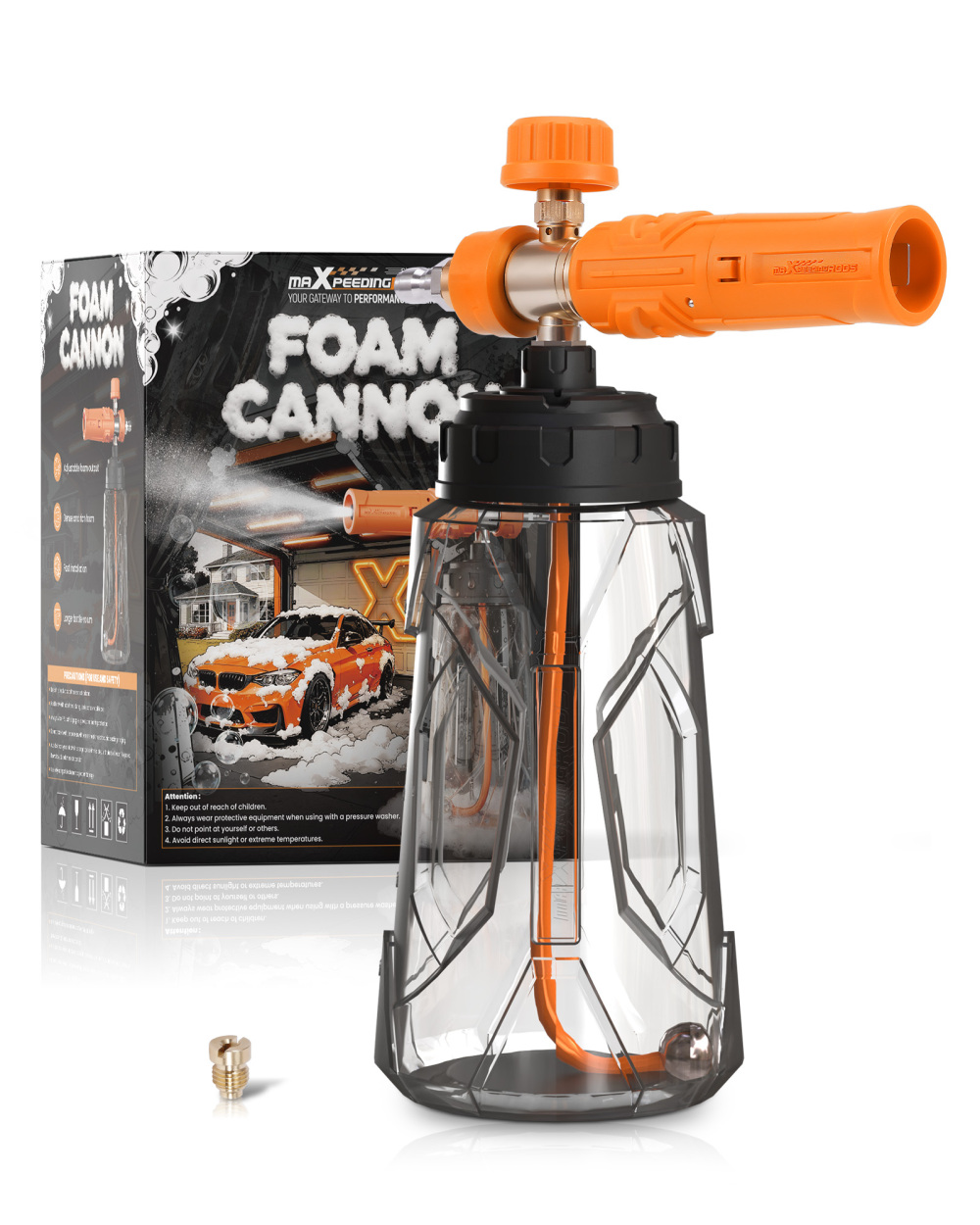 1L Pressure Washer Foam Cannon with Adjustable Nozzle Thick Snow Foam Lance