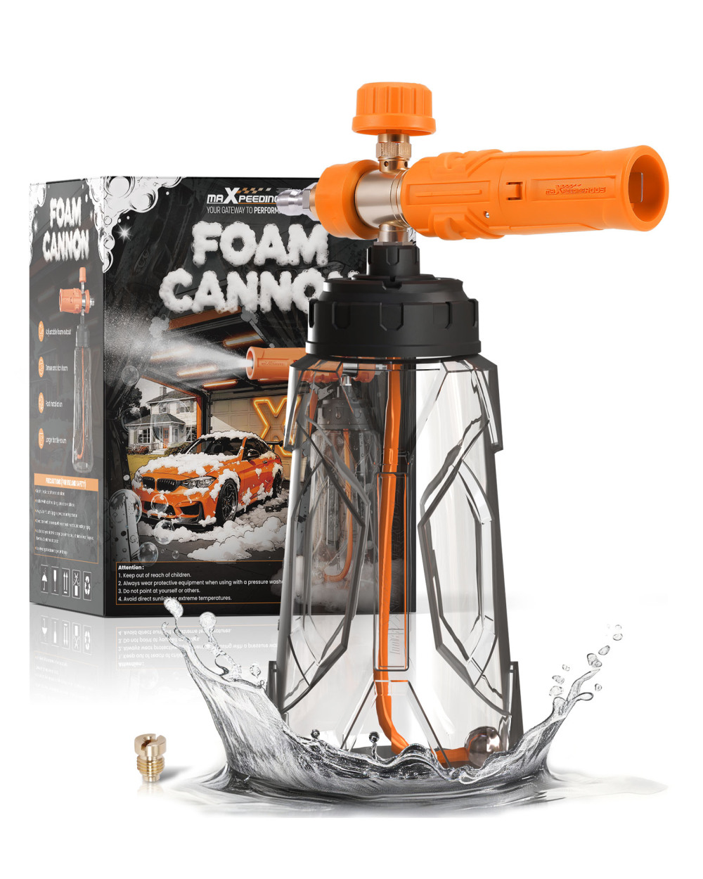 1L Pressure Washer Foam Cannon with Adjustable Nozzle Thick Snow Foam Lance