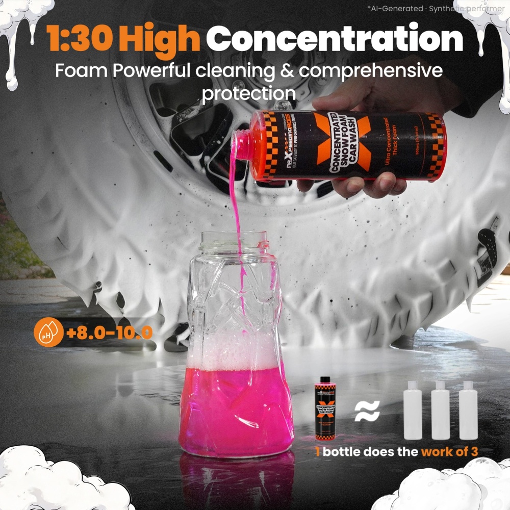 17fl oz Car Wash Shampoo Concentrated Snow Foam Heavy Duty Car Wash Shampoo 1:30