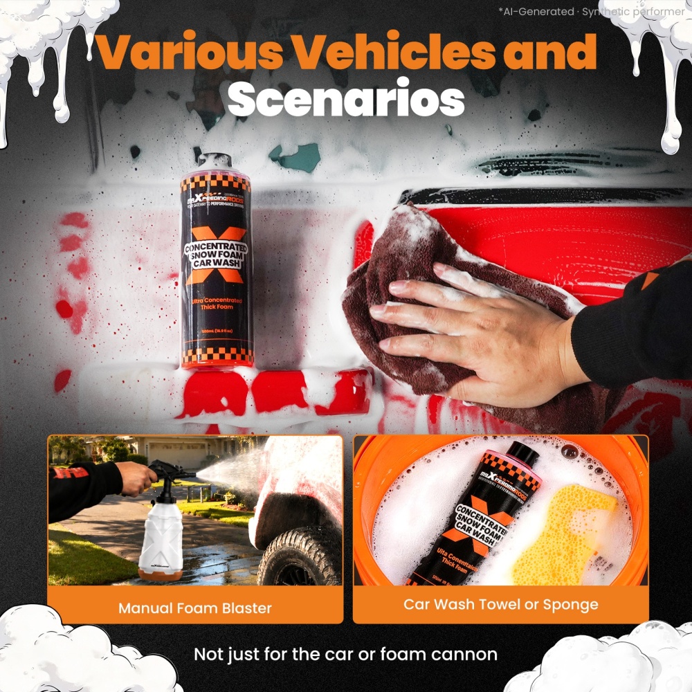 17fl oz Car Wash Shampoo Concentrated Snow Foam Heavy Duty Car Wash Shampoo 1:30