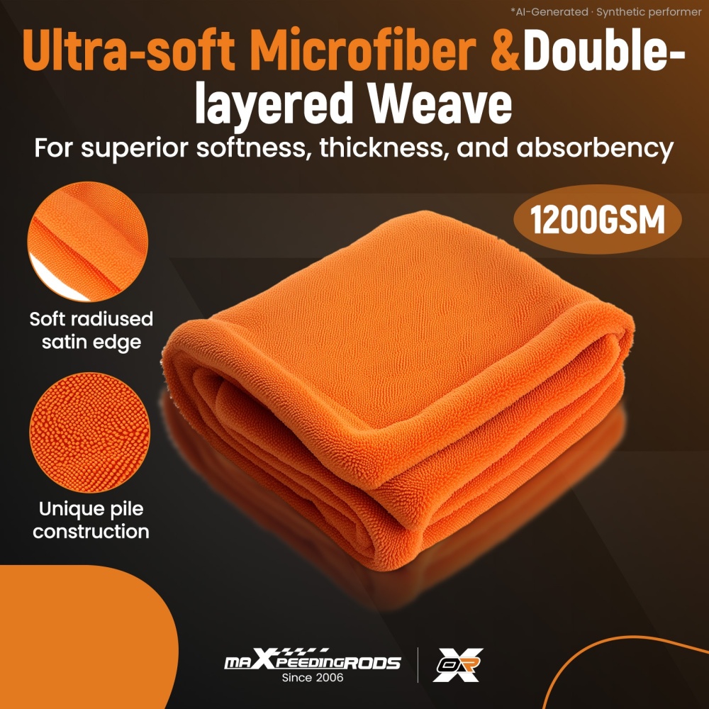 Heavy Duty Car Drying Towel 36x30 Microfiber Cleaning Cloth 1200GSM Drying Rag