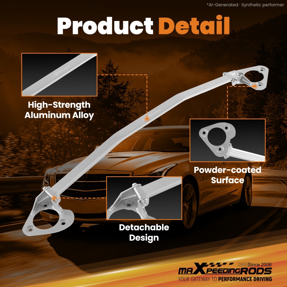 2 Points Front Upper Strut Tower Bar Brace compatible for Cadillac ATS 14-19 compatible for CT4 2020-2023