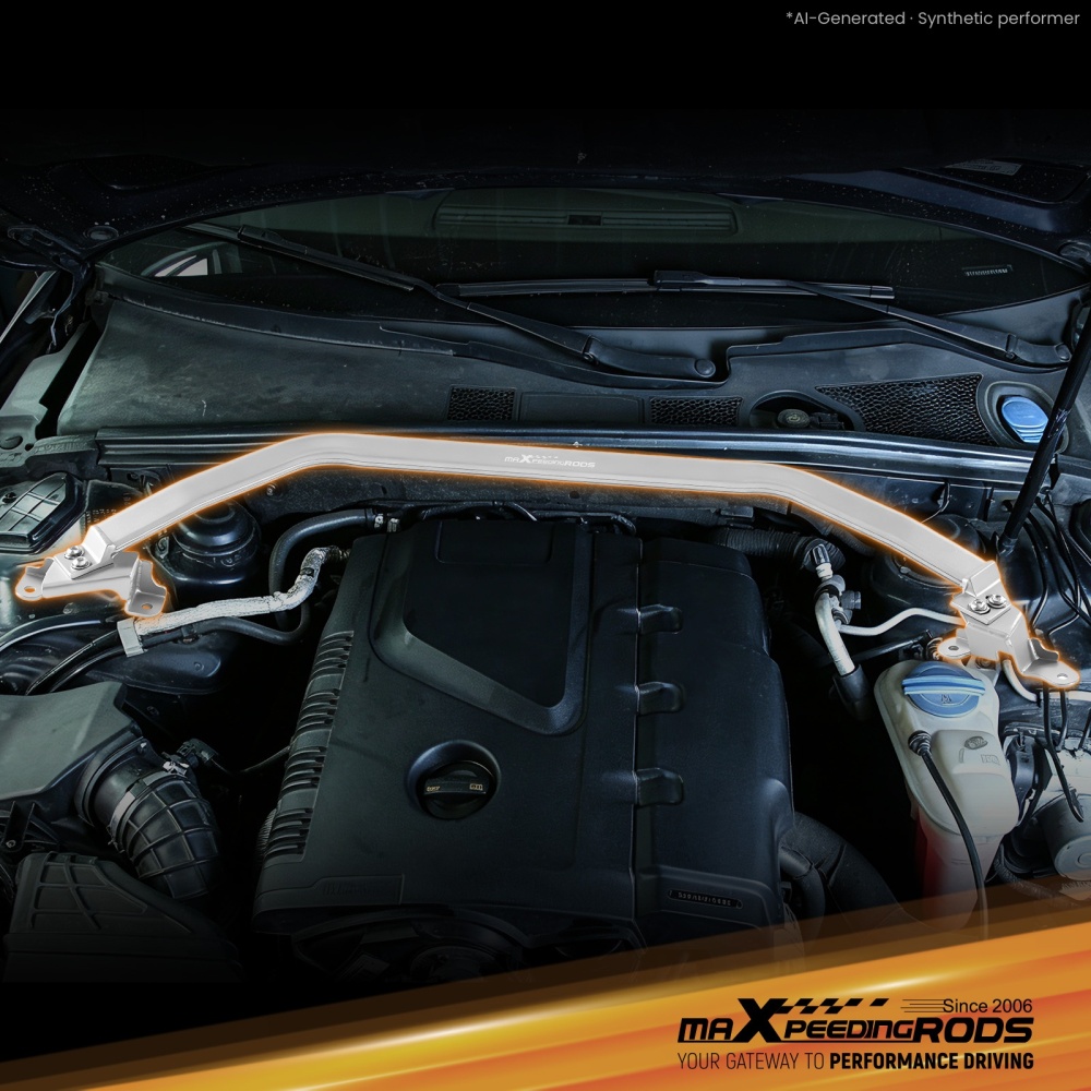 2 Points Front Upper Strut Tower Bar Engine Brace compatible for Audi A4 A5 S4 B8 2008-2016