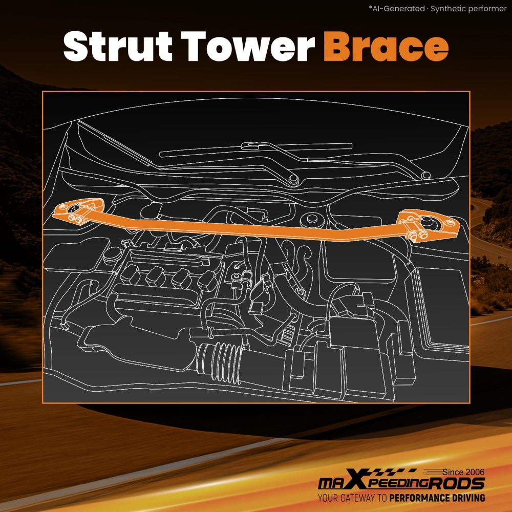 Front Upper Strut Bar Suspension Tower Brace compatible for Tesla Model 3/ Model Y 2017+