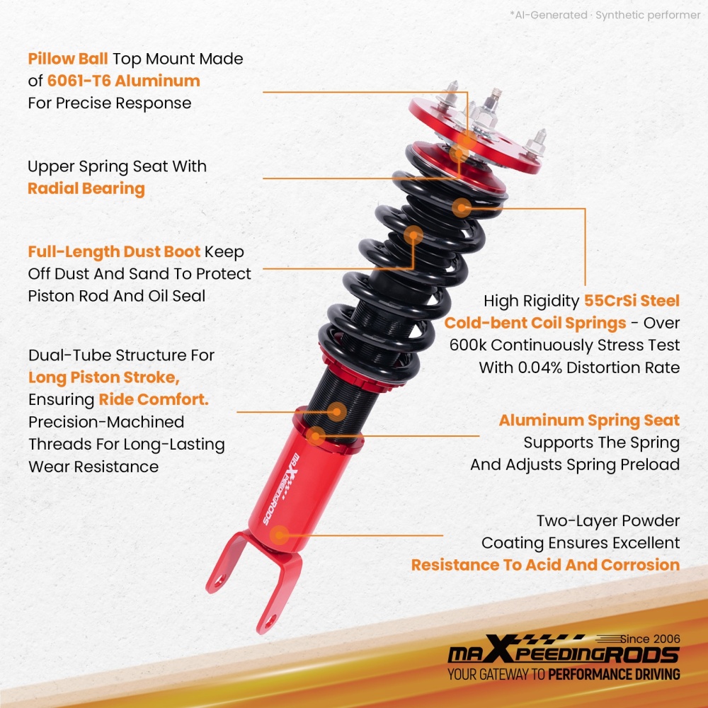 Front Coilovers compatible for Ford Falcon BA BF Adjustable Suspension Kit